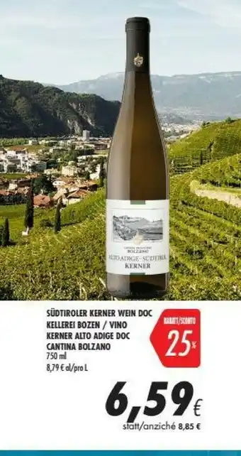 Coop Cantina Bolzano Vino Kerner Alto Adige Doc offerta