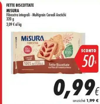 Coop Misura Fibrextra Fette Biscottate Integrali 320 G(ml) offerta