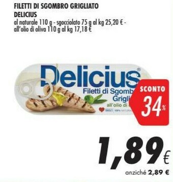 Coop Delicius - Filetti Di Sgombro All'Olio Di Oliva offerta