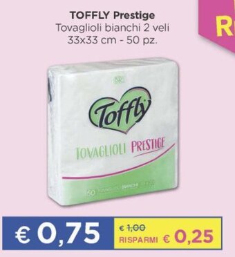 Acqua & Sapone TOFFLY Prestige Tovaglioli bianchi 2 veli 33x33 cm - 50 pz. offerta