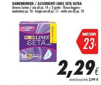 Coop Lines Assorbenti Seta Ultra offerta