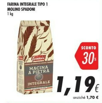 Coop Molino spadoni Farina Integrale Di Grano Tenero Macina A Pietra Integrale 1000 G(ml) offerta