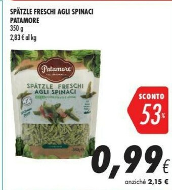 Coop Patamore Spatzle Freschi Agli Spinaci offerta