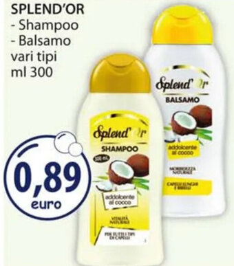 Acqua & Sapone SPLEND'OR - Shampoo - Balsamo vari tipi ml 300 offerta
