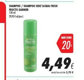 Coop Garnier Shampoo offerta