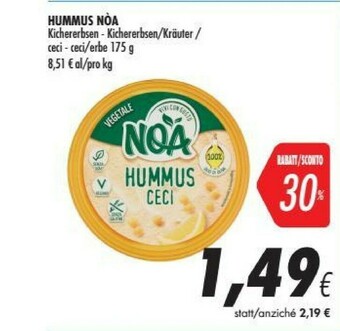 Coop Noa Hummus Di Ceci 175 G(ml) offerta