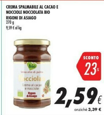 Coop Rigoni Di Asiago Crema Spalmabile Al Cacao E Nocciole Nocciolata Bio offerta