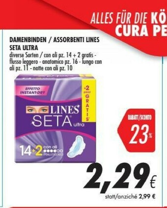 Coop Lines Assorbenti Seta Ultra offerta