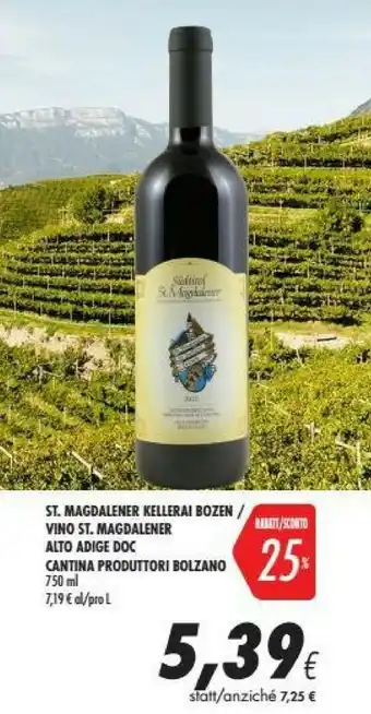 Coop Cantina produttori bolzano Vino St Magdalener Alto Adige Doc offerta