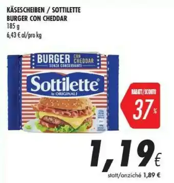 Sottilette Burger Con Cheddar