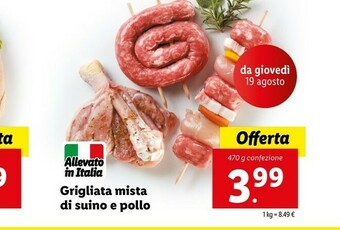 Lidl Grigliata Mista Di Suino E Pollo offerta