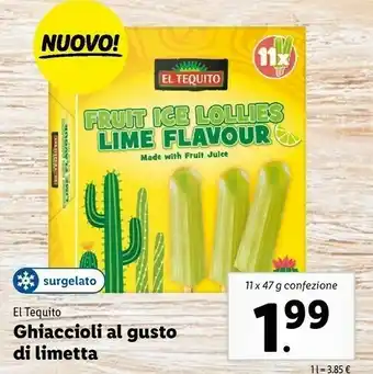 Lidl El tequito Ghiaccioli Al Gusto Di Limetta offerta