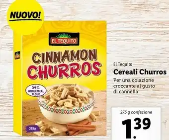 Lidl El tequito Cereali Churros offerta
