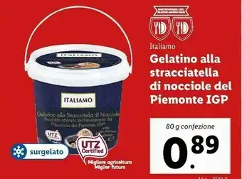 Lidl Italiamo Gelatino Alla Stracciatella Di Nocciole Del Piemonte Igp offerta