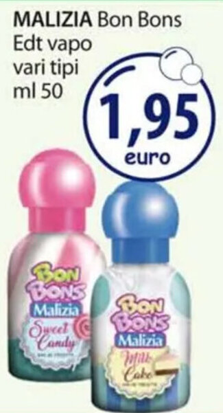 Acqua & Sapone MALIZIA Bon Bons Edt vapo vari tipi ml 50 offerta