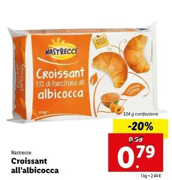 Lidl Nastrecce Croissant All'albicocca offerta