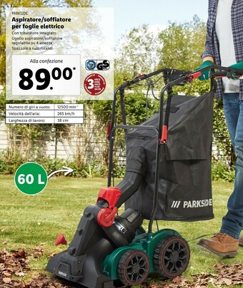 Lidl Parkside Aspiratore/soffiatore Per Foglie Elettrico offerta