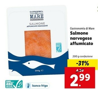 Lidl Gastronomia di mare Salmone Norvegese Affumicato offerta