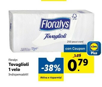 Lidl Floralys Tovaglioli offerta