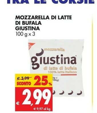 Tigros Mozzarella di bufala offerta