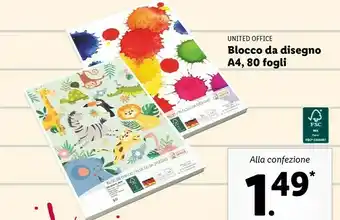 Lidl United Office Blocco Da Disegno A4 offerta