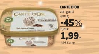 Coop Algida Carte D'Or Panna 400 G(ml) offerta