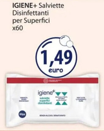 Acqua & Sapone IGIENE+ Salviette Disinfettanti per Superfici x60 offerta