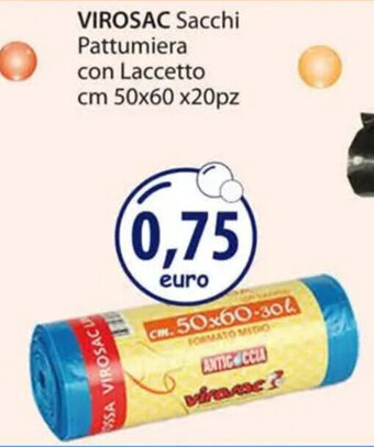 Acqua & Sapone VIROSAC Sacchi Pattumiera con Laccetto cm 50x60 x20pz offerta