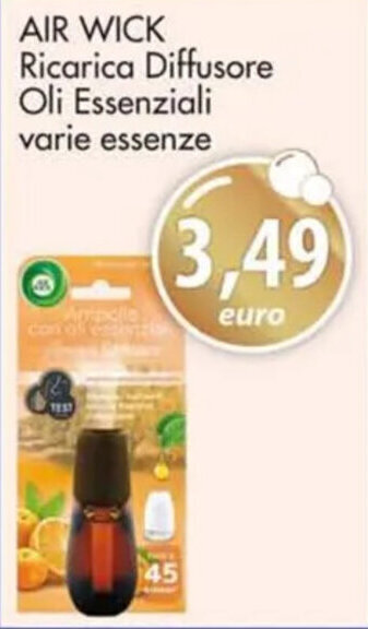 Acqua & Sapone AIR WICK Ricarica Diffusore Oli Essenziali varie essenze offerta