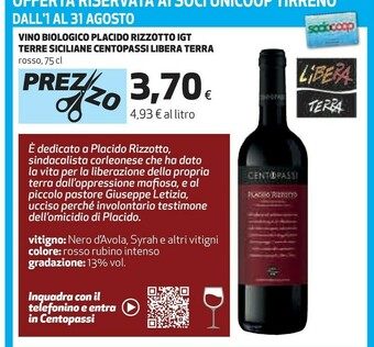 Coop Centopassi Vino rosso offerta