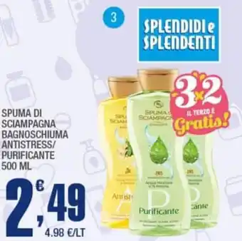 Splendidi e Splendenti SPUMA DI SCIAMPAGNA BAGNOSCHIUMA ANTISTRESS/ PURIFICANTE 500 ml offerta