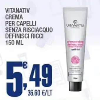 Splendidi e Splendenti VITANATIV CREMA PER CAPELLI SENZA RISCIACQUO DEFINISCI RICCI 150 ML offerta