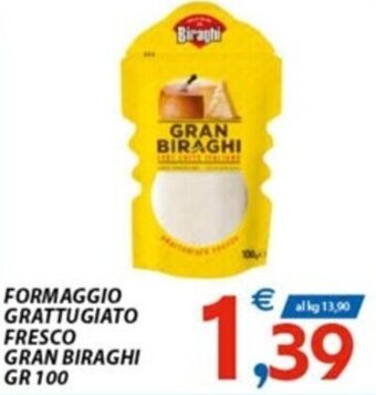 Vivo Supermercati FORMAGGIO GRATTUGIATO FRESCO GRAN BIRAGHI GR 100 offerta