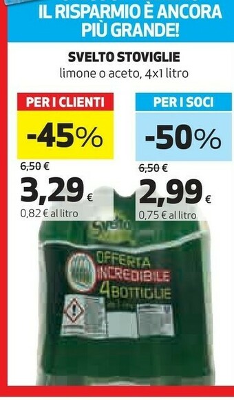 Coop Svelto Detersivo piatti offerta