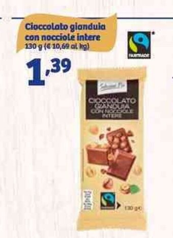 Cioccolato gianduia con nocciole intere 130 g
