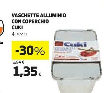 Coop Cuki Vaschette alluminio offerta