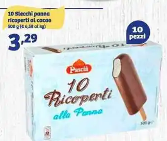 Pascià 10 Stecchi panna ricoperti al cacao 500 g