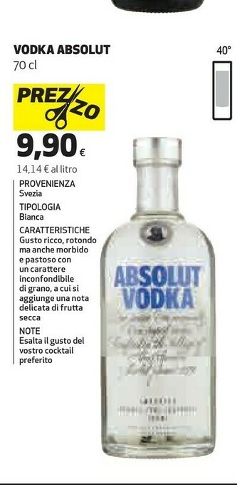 Coop Absolut Vodka offerta