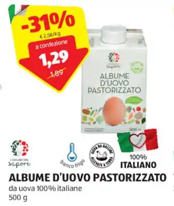 ALDI ALBUME D'UOVO PASTORIZZATO 500 g offerta