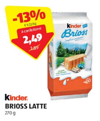 ALDI Kinder BRIOSS LATTE 270 g offerta