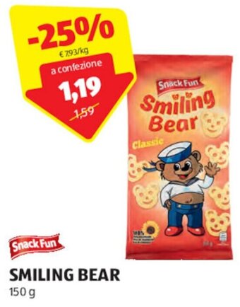 ALDI Snack Fun SMILING BEAR 150 g offerta