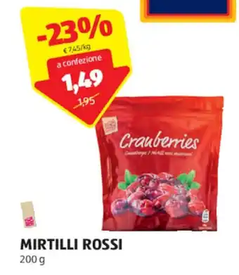 ALDI MIRTILLI ROSSI 200 g offerta