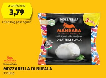 ALDI MANDARA MOZZARELLA DI BUFALA 3 x 100 g offerta