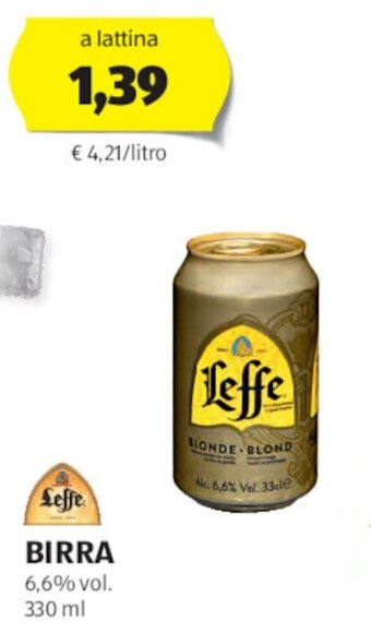 ALDI Leffe BIRRA 6,6% vol. 330 ml offerta