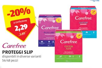 ALDI Carefree PROTEGGI SLIP 56/48 pezzi offerta