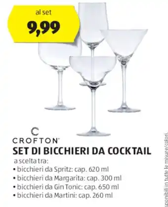 ALDI CROFTON SET DI BICCHIERI DA COCKTAIL offerta