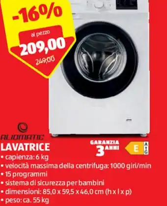 ALDI ALIOMATIC LAVATRICE 85,0 x 59,5 x 46,0 cm (hxlxp) offerta