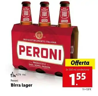 Lidl Peroni Birra Lager offerta