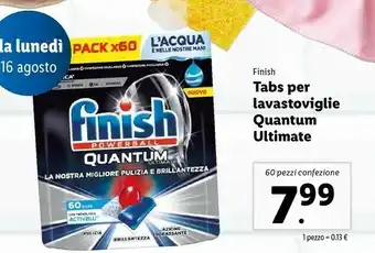 Lidl Finish Tabs Per Lavastoviglie Quantum Ultimate offerta