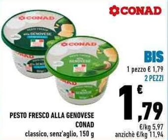 Conad PESTO FRESCO ALLA GENOVESE CONAD 150 g offerta